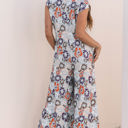  Kylee Floral Sleeveless Buttoned Wide Leg Jumpsuit