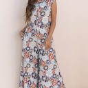 Sky Blue Small Kylee Floral Sleeveless Buttoned Wide Leg Jumpsuit