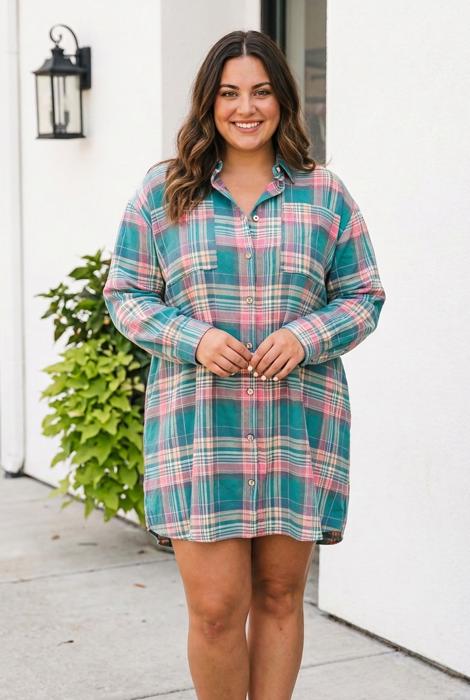 Kyleigh Shift Long Sleeve PLUS Dress