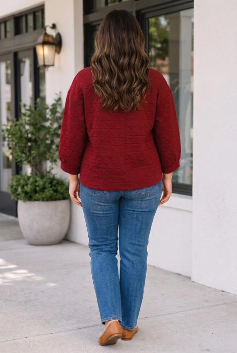 Laceee Adjustable Cuffs Shift PLUS Blouse