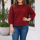 Racing Red Laceee Adjustable Cuffs Shift PLUS Blouse