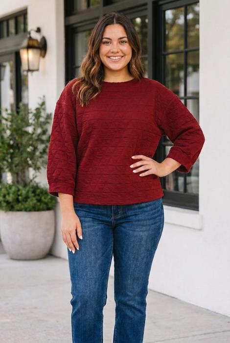 Laceee Adjustable Cuffs Shift PLUS Blouse