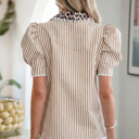  Laila Sleeve Patchwork Collar Blouse