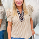  Laila Sleeve Patchwork Collar Blouse