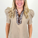  Laila Sleeve Patchwork Collar Blouse