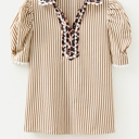  Laila Sleeve Patchwork Collar Blouse