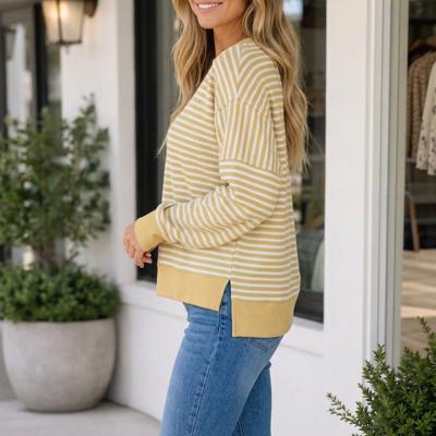 Lailah Block Trim Hem Long Sleeve Top