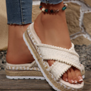  Lana Knit Platform Slide Slippers