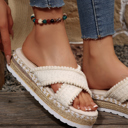  Lana Knit Platform Slide Slippers