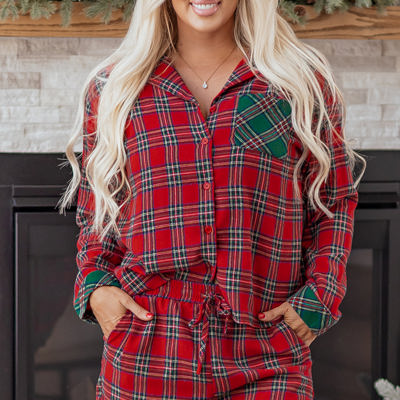 Lananina 2pcs Pajama Set Long Sleeve Top