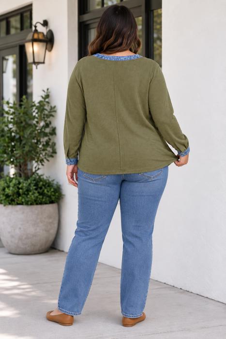 Laurah Oversized Fit Blouse Long Sleeve PLUS Top