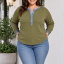  Laurah Oversized Fit Blouse Long Sleeve PLUS Top