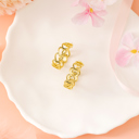  Lavender Link Hoop Stud Earrings