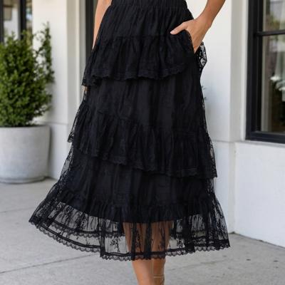 Layla Ruffle Lace Tiered Skirt