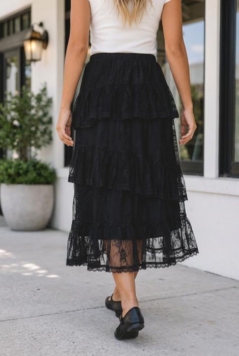 Layla Ruffle Lace Tiered Skirt