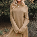 Pale Khaki XL Laylani Drop Shoulder Slouchy Sweater