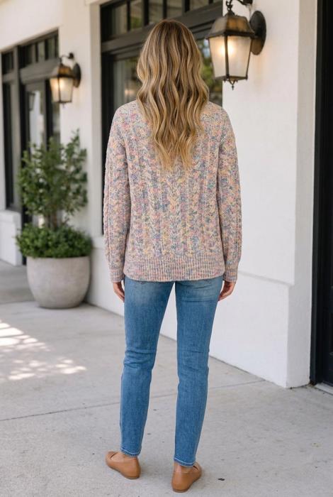 Leena Sleeve Confetti Sweater Long Sleeve Top