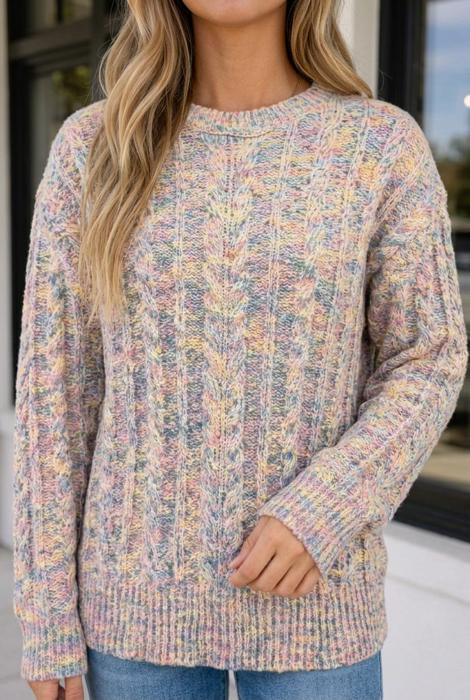 Leena Sleeve Confetti Sweater Long Sleeve Top