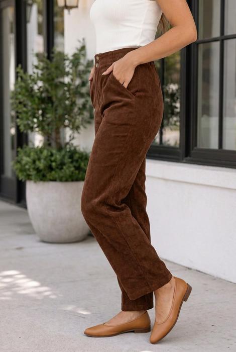 Leighton Ankle Length Corduroy Pants