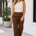 Coffee Large Leighton Ankle Length Corduroy Pants