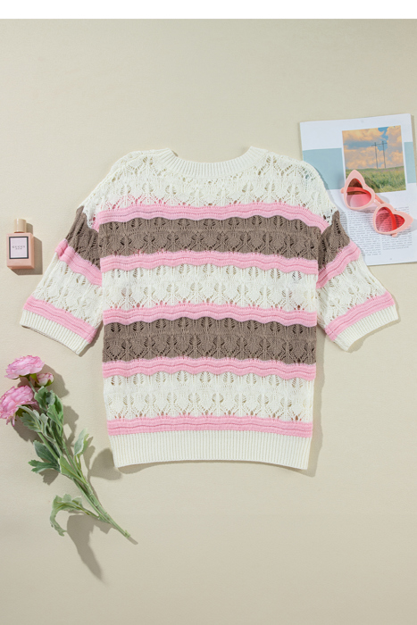 Leilani Crochet Half Sleeve Sweater