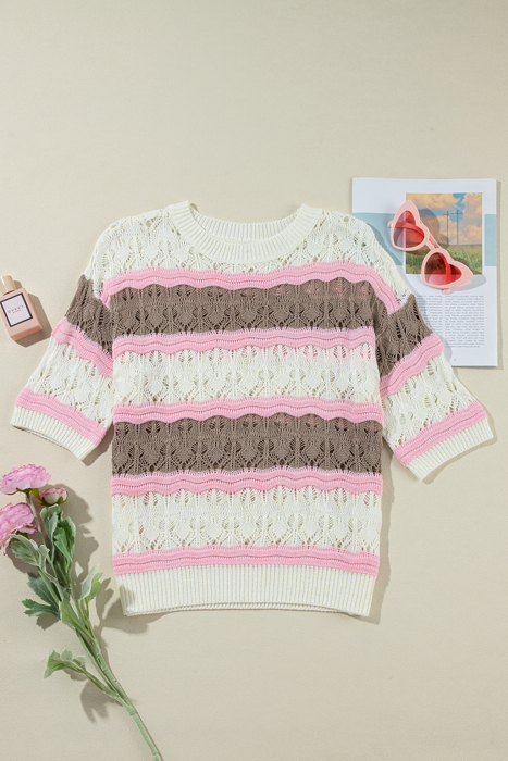 Leilani Crochet Half Sleeve Sweater