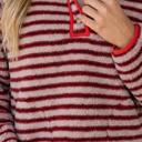  Lela Fuzzy Colorblock Placket Sweatshirt