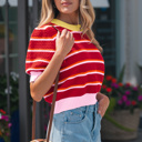  Lennox Trim Half Sleeve Sweater