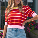 Lennox Trim Half Sleeve Sweater