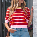  Lennox Trim Half Sleeve Sweater