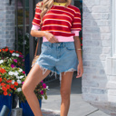  Lennox Trim Half Sleeve Sweater