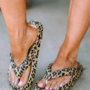 Leopard Size 10.5 Leopard Thick Sole Flip Flops