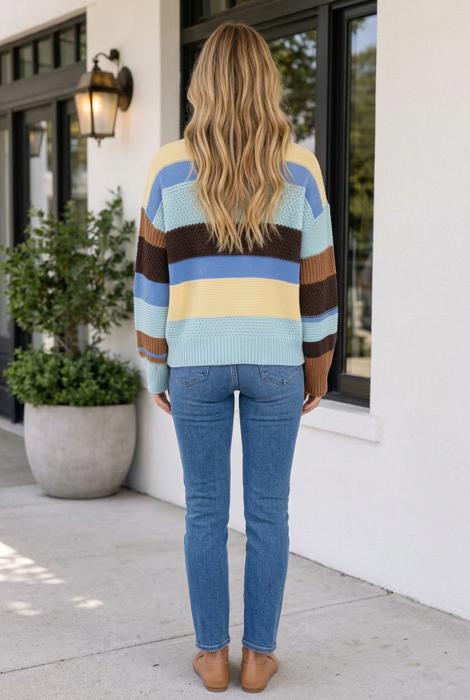 Lexee Block Striped Relaxed Sweater