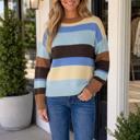  Lexee Block Striped Relaxed Sweater
