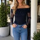 Blue Small Lexi Sleeve Sheath Top Long Sleeve Top