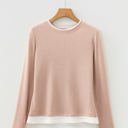  Lexie Block Patchwork Long Sleeve Top