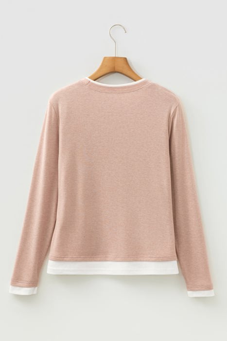 Lexie Block Patchwork Long Sleeve Top
