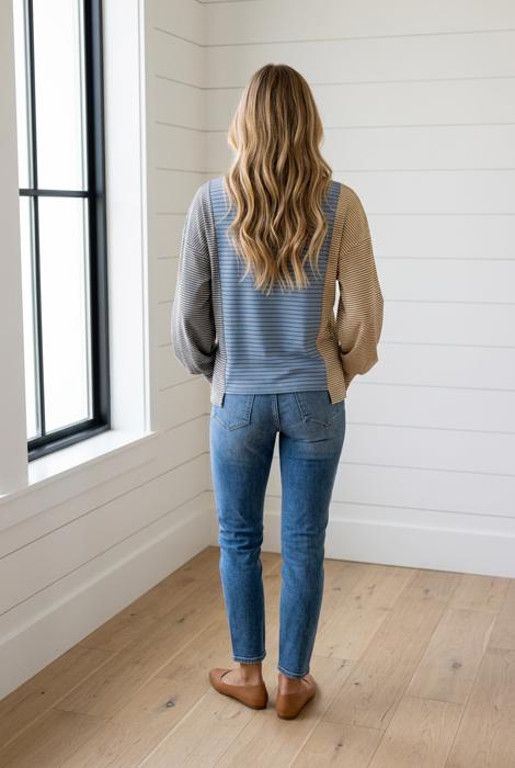 Lexie Casual Shift Pullover Long Sleeve Top