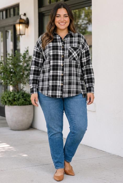 Lexie Sleeve Shift Shirt Long Sleeve PLUS Top