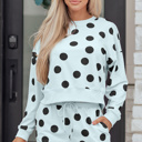  Lia Shoulder Pullover Drawstring Shorts Set