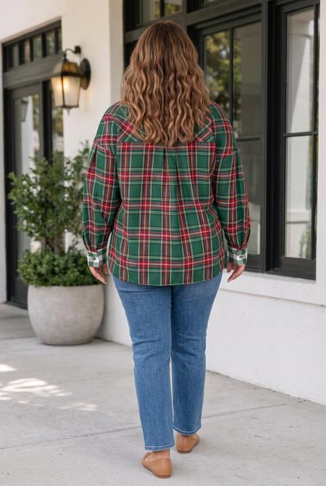 Liana Sleeve Shift Shirt Long Sleeve PLUS Top