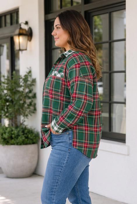 Liana Sleeve Shift Shirt Long Sleeve PLUS Top