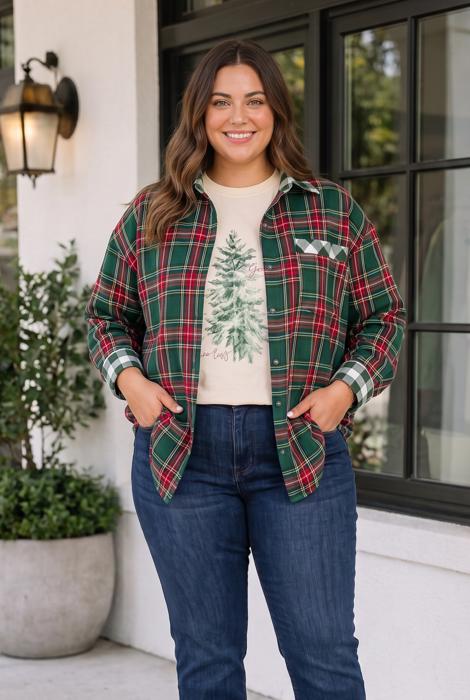 Liana Sleeve Shift Shirt Long Sleeve PLUS Top