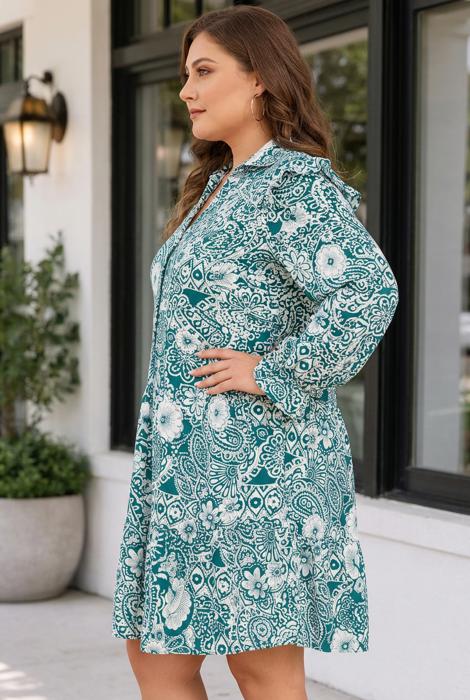 Libbi Flounce Sleeve PLUS Dress