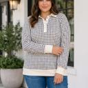  Lidia Contrast Collared PLUS Pullover