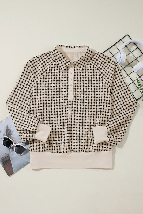 Lidia Contrast Collared PLUS Pullover
