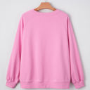  Lilah Lace Patched Raglan Sleeve Loose Fit Sweatshirt