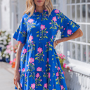  Lillian Sleeve Loose Flower Dress