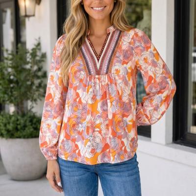 Lillian Sleeve Shift Blouse Long Sleeve Top