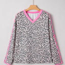 Khaki Medium Lilliana Varsity Stripe Detail Long Sleeve Top